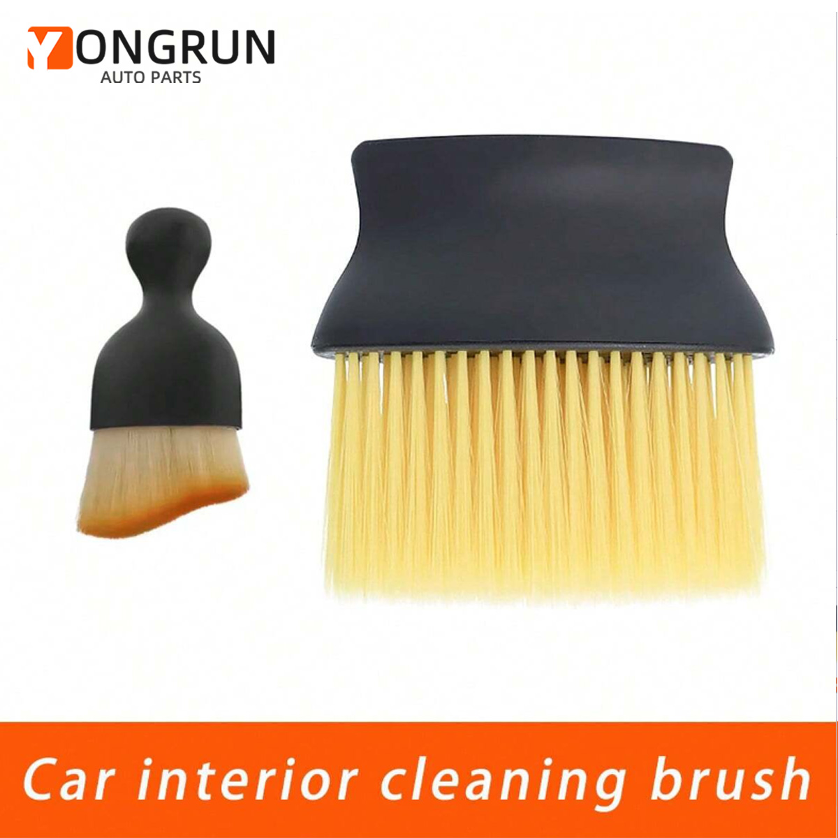 Dirt Brush Interior - แปรงทำความสะอาดภายในรถยนต์ แปรงทำความสะอาดช่องแอร์ แปรงกำจัดฝุ่นและสิ่งสกปรก แปรงสีเหลือง ชุดแปรงขนาดใหญ่สำหรับทำความสะอาดภายในรถยนต์
